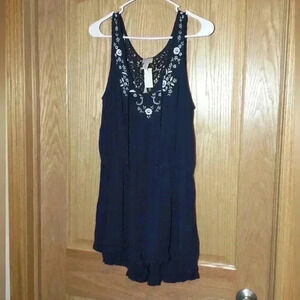 Cape Juby women's medium romper NWT navy with white flowers lightweight